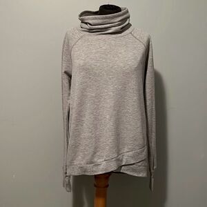 Jockey Women's Heather Gray Fleece Cowl Neck Dolman Sleeves Sweatshirt